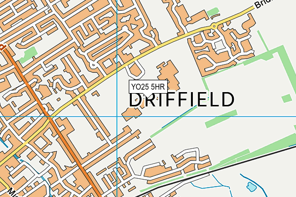 Driffield School map (YO25 5HR) - OS VectorMap District (Ordnance Survey)