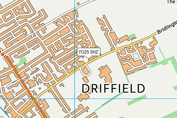 Driffield Leisure Centre map (YO25 5HZ) - OS VectorMap District (Ordnance Survey)