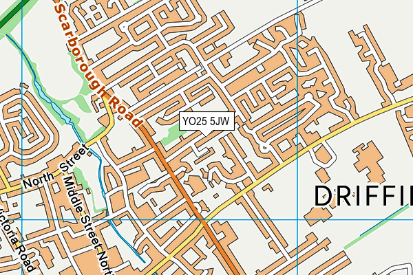 YO25 5JW map - OS VectorMap District (Ordnance Survey)