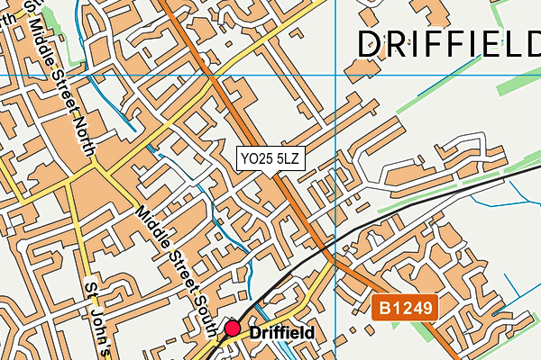 YO25 5LZ map - OS VectorMap District (Ordnance Survey)