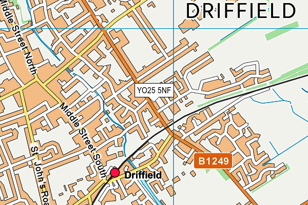 YO25 5NF map - OS VectorMap District (Ordnance Survey)