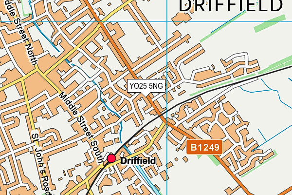 YO25 5NG map - OS VectorMap District (Ordnance Survey)