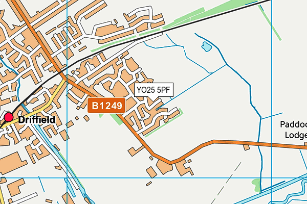 YO25 5PF map - OS VectorMap District (Ordnance Survey)