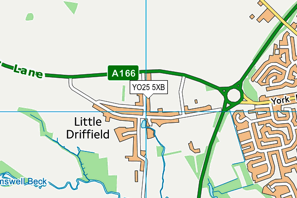 YO25 5XB map - OS VectorMap District (Ordnance Survey)