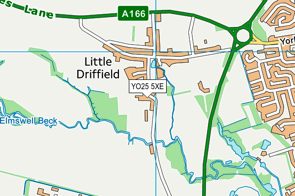 YO25 5XE map - OS VectorMap District (Ordnance Survey)