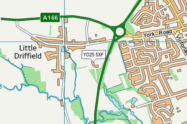 YO25 5XF map - OS VectorMap District (Ordnance Survey)