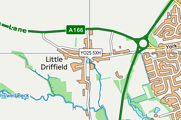 YO25 5XH map - OS VectorMap District (Ordnance Survey)