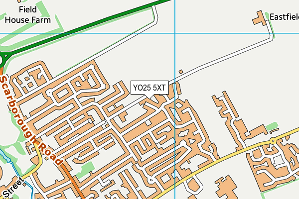 YO25 5XT map - OS VectorMap District (Ordnance Survey)