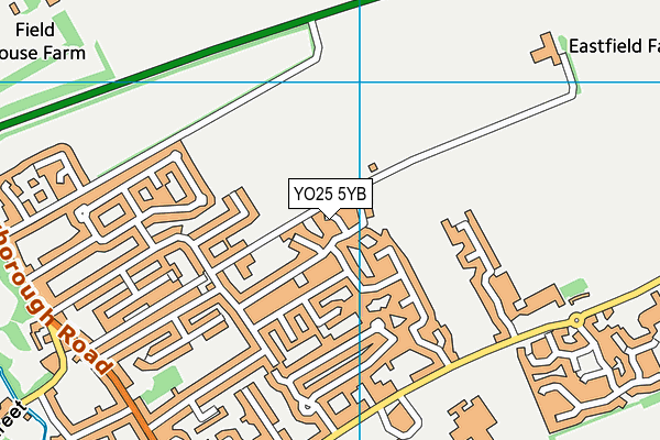 YO25 5YB map - OS VectorMap District (Ordnance Survey)