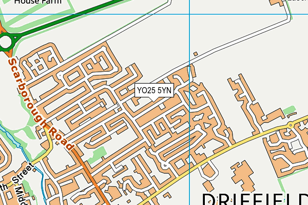 YO25 5YN map - OS VectorMap District (Ordnance Survey)