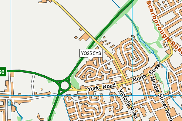 YO25 5YS map - OS VectorMap District (Ordnance Survey)