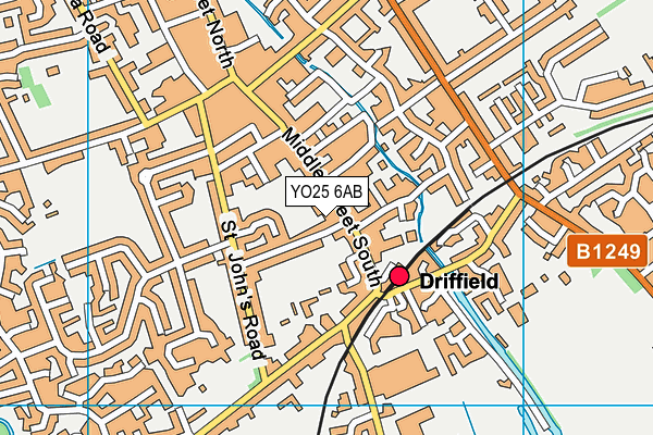 YO25 6AB map - OS VectorMap District (Ordnance Survey)