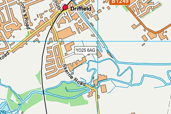 YO25 6AG map - OS VectorMap District (Ordnance Survey)