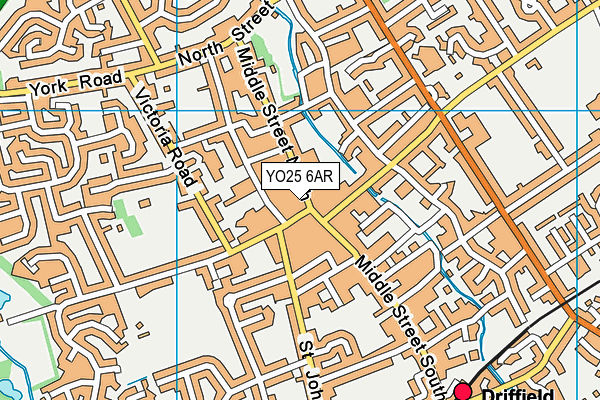 YO25 6AR map - OS VectorMap District (Ordnance Survey)
