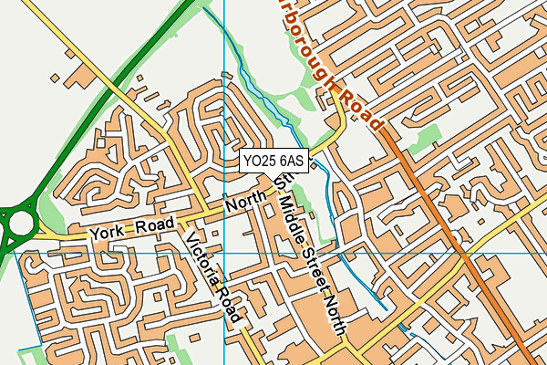 YO25 6AS map - OS VectorMap District (Ordnance Survey)