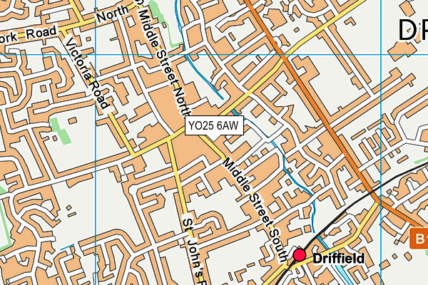 YO25 6AW map - OS VectorMap District (Ordnance Survey)