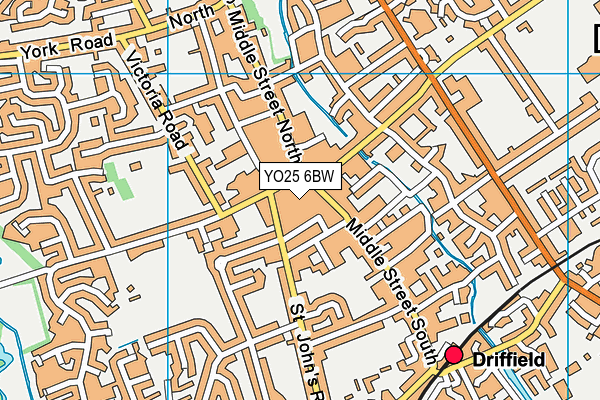 YO25 6BW map - OS VectorMap District (Ordnance Survey)