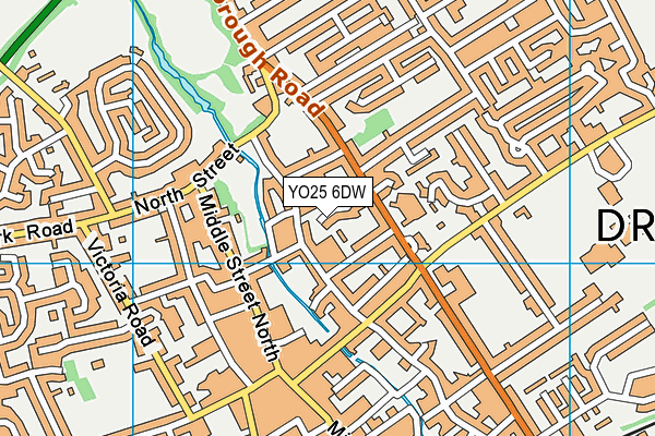 YO25 6DW map - OS VectorMap District (Ordnance Survey)