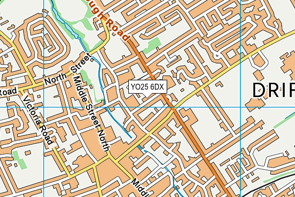 YO25 6DX map - OS VectorMap District (Ordnance Survey)