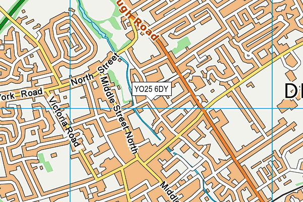 YO25 6DY map - OS VectorMap District (Ordnance Survey)