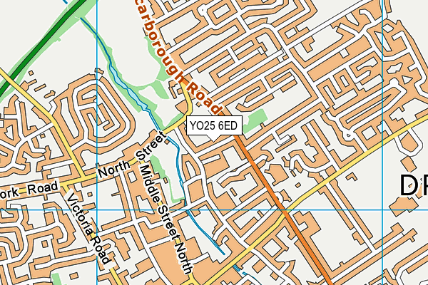 YO25 6ED map - OS VectorMap District (Ordnance Survey)