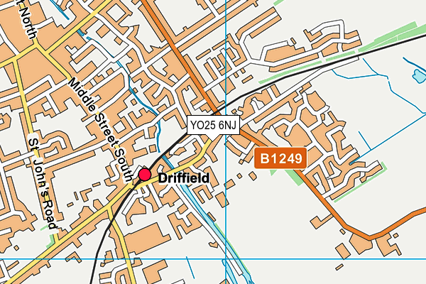 YO25 6NJ map - OS VectorMap District (Ordnance Survey)
