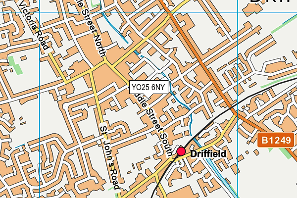YO25 6NY map - OS VectorMap District (Ordnance Survey)