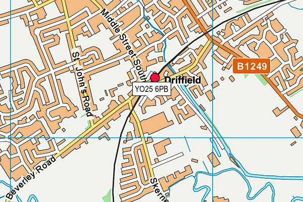 YO25 6PB map - OS VectorMap District (Ordnance Survey)