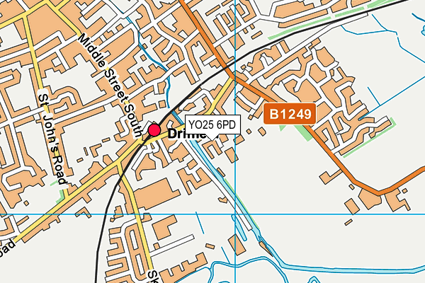 YO25 6PD map - OS VectorMap District (Ordnance Survey)