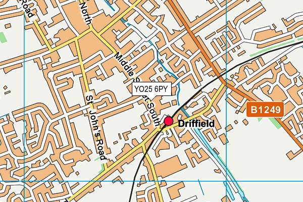 YO25 6PY map - OS VectorMap District (Ordnance Survey)