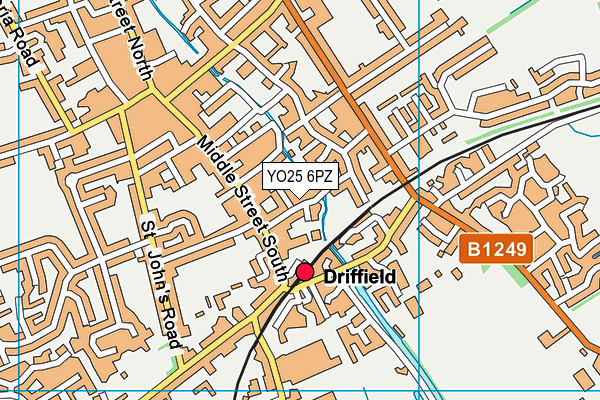 YO25 6PZ map - OS VectorMap District (Ordnance Survey)