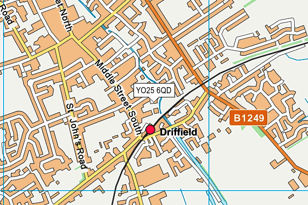 YO25 6QD map - OS VectorMap District (Ordnance Survey)