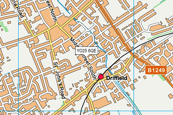 YO25 6QE map - OS VectorMap District (Ordnance Survey)