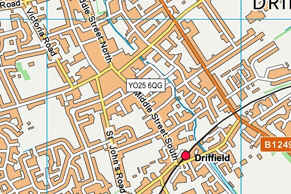 YO25 6QG map - OS VectorMap District (Ordnance Survey)