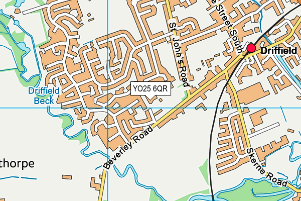 YO25 6QR map - OS VectorMap District (Ordnance Survey)