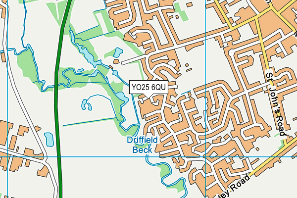 YO25 6QU map - OS VectorMap District (Ordnance Survey)