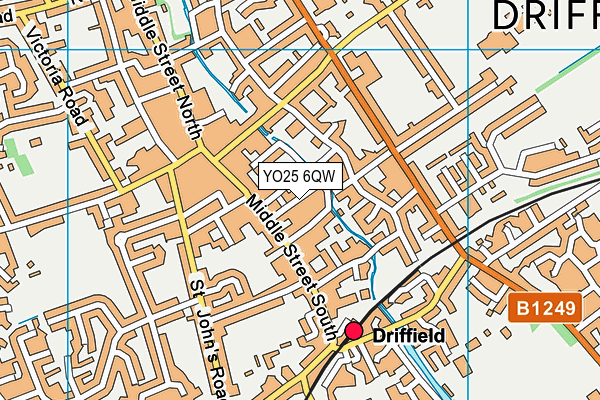 YO25 6QW map - OS VectorMap District (Ordnance Survey)