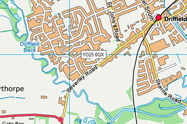YO25 6QX map - OS VectorMap District (Ordnance Survey)