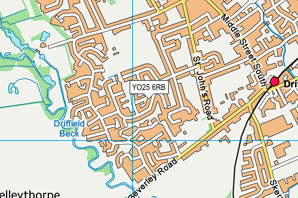 YO25 6RB map - OS VectorMap District (Ordnance Survey)