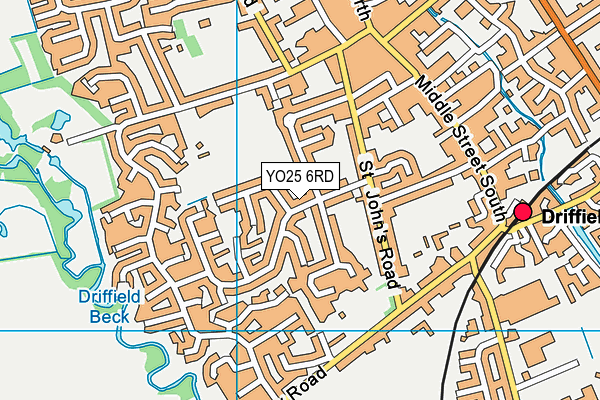 YO25 6RD map - OS VectorMap District (Ordnance Survey)