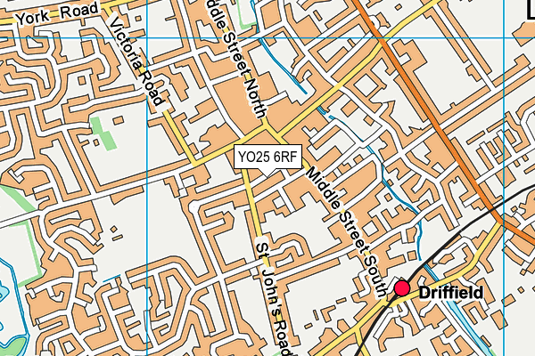 YO25 6RF map - OS VectorMap District (Ordnance Survey)