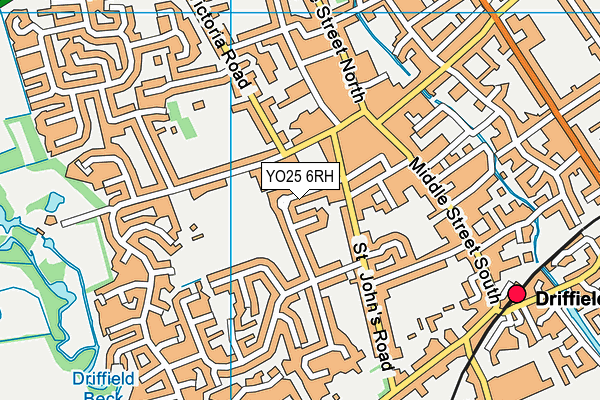 YO25 6RH map - OS VectorMap District (Ordnance Survey)