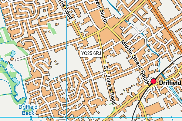 YO25 6RJ map - OS VectorMap District (Ordnance Survey)