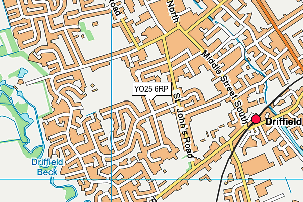 YO25 6RP map - OS VectorMap District (Ordnance Survey)