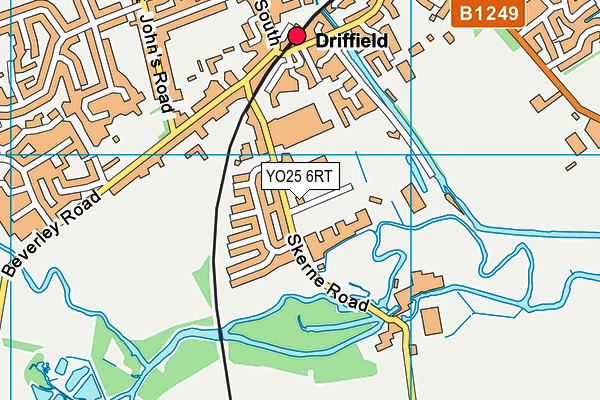 YO25 6RT map - OS VectorMap District (Ordnance Survey)