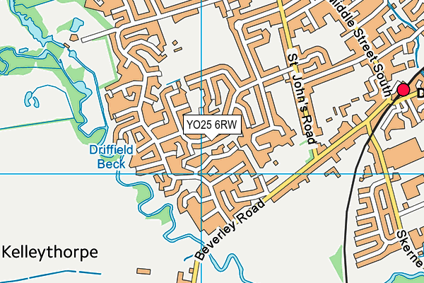 YO25 6RW map - OS VectorMap District (Ordnance Survey)