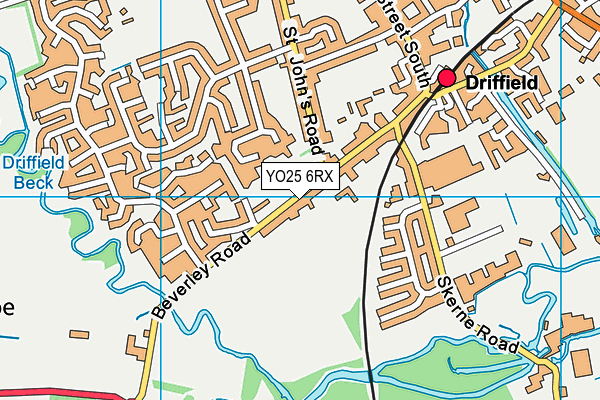 YO25 6RX map - OS VectorMap District (Ordnance Survey)
