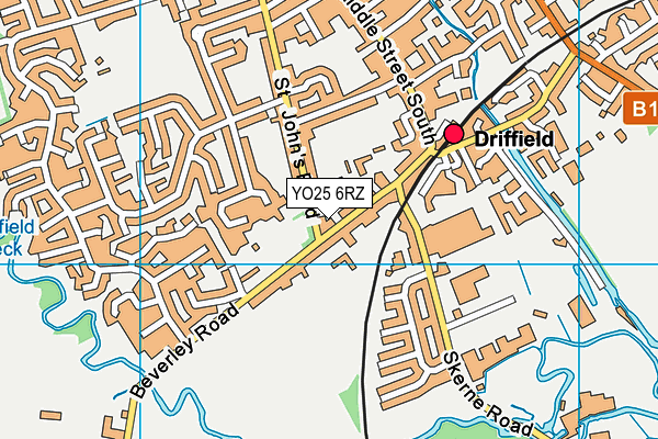 YO25 6RZ map - OS VectorMap District (Ordnance Survey)