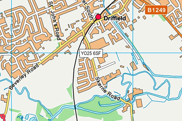 YO25 6SF map - OS VectorMap District (Ordnance Survey)