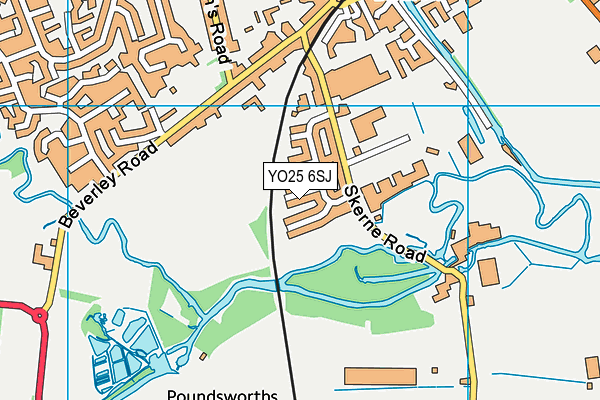 YO25 6SJ map - OS VectorMap District (Ordnance Survey)